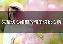 失望伤心绝望的句子说说心情 失望绝望心碎的说说