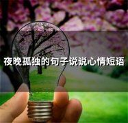 夜晚孤独的句子说说心情短语 一个人孤独的夜说说句子