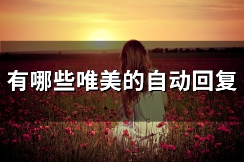 唯美的自动回复(32句) 唯美的自动回复(32句)