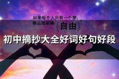 初中摘抄大全好词好句好段(47句)
