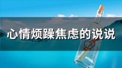 心情烦躁焦虑的说说(55句)