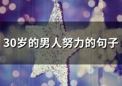 30岁的男人努力的句子(精选62句)