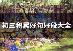 初三积累好句好段大全(74句)