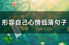 形容自己心情低落句子(63句)