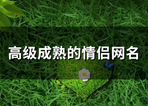 高级成熟的情侣网名(精选65个) 高级成熟的情侣头像
