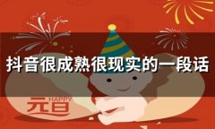 抖音很成熟很现实的一段话(78句)