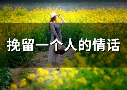 挽留一个人的情话(61句)