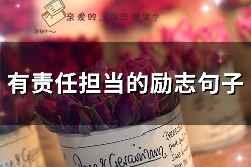 有责任担当的励志句子(29句) 有责任担当的励志句子(29句)