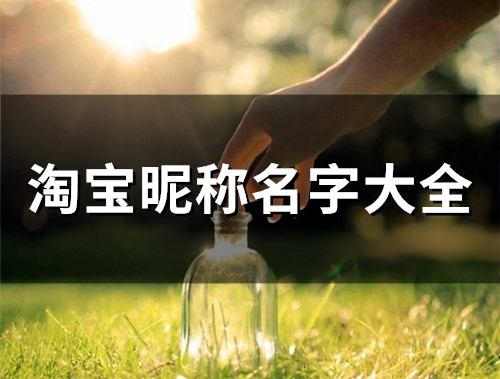 淘宝昵称名字大全(110个)(淘宝昵称名字大全男生5个字)