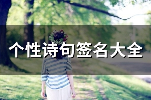 个性诗句签名大全(77个)(经典唯美诗句的个性签名)