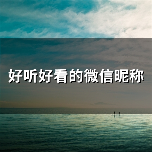 好听好看的微信昵称(66个)(好听好看的微信昵称英文)