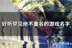 好听罕见绝不重名的游戏名字(精选360个)