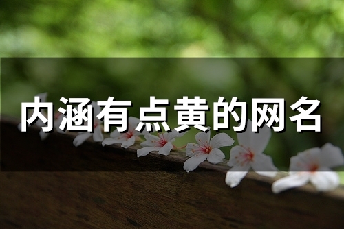 内涵有点黄的网名(精选134个)(很黄有内涵的网名)