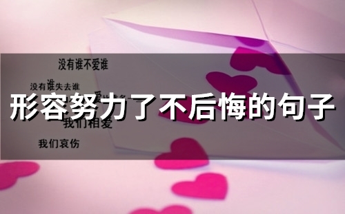 形容努力了不后悔的句子(73句) 形容努力了不后悔的句子(73句)