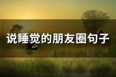 说睡觉的朋友圈句子(50句)