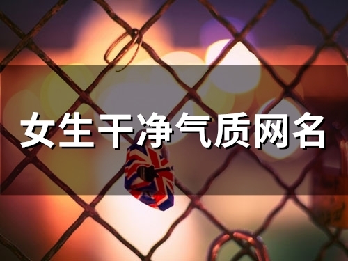 女生干净气质网名(精选343个)(女生干净气质网名繁体字)
