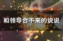 和领导合不来的说说(27句)