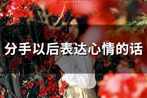 分手以后表达心情的话 适合在分手后说的说说