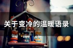 关于变冷的温暖语录 天凉了温馨的句子