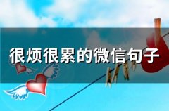 很烦很累的微信句子 很烦很累的心情句子