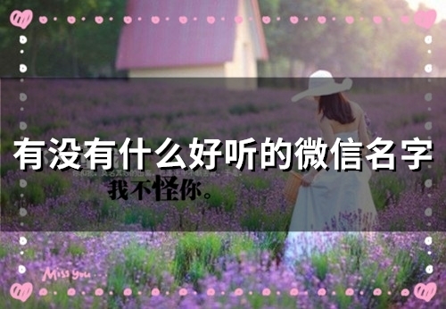 有没有什么好听的微信名字 微信网名简单又好听 有没有什么好听的微信名字 微信网名简单又好听