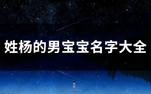 姓杨的男宝宝名字大全 杨姓男宝宝取名字(姓杨的男宝宝名字和女宝宝名字)