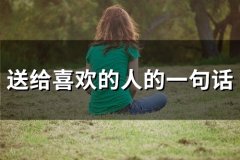 送给喜欢的人一句话暖心话