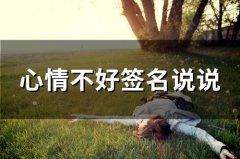 心情不好签名说说 个性签名不开心的句子