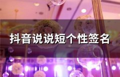 抖音说说短个性签名