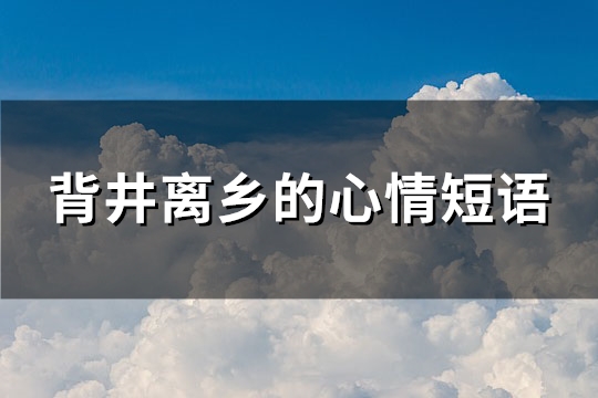 背井离乡的心情短语(实用57句)