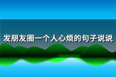发朋友圈一个人心烦的句子说说(推荐195句)