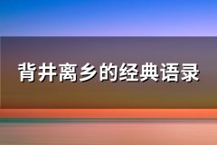 背井离乡的经典语录(通用62句)