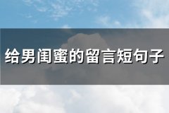 给男闺蜜的留言短句子(推荐81句)