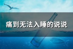痛到无法入睡的说说(优选80句)