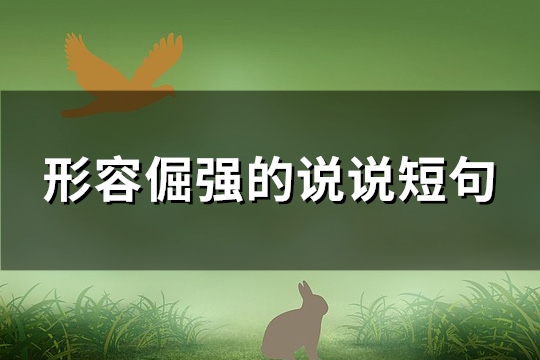 形容倔强的说说短句(必备70句)