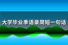 大学毕业季语录简短一句话(通用118句)