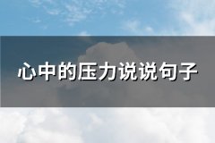心中的压力说说句子(汇总67句)