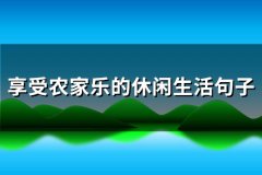 享受农家乐的休闲生活句子(精选68句)