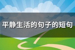 平静生活的句子的短句(推荐73句)