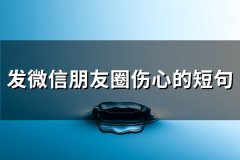 发微信朋友圈伤心的短句(精选89句)