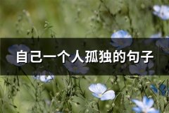 自己一个人孤独的句子(推荐112句)