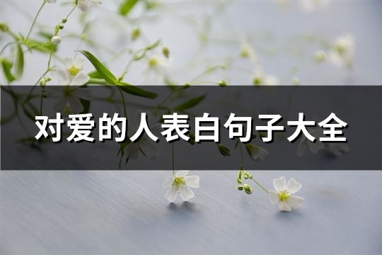 对爱的人表白句子大全(热门161句)