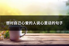 想对自己心爱的人说心里话的句子(通用67句)
