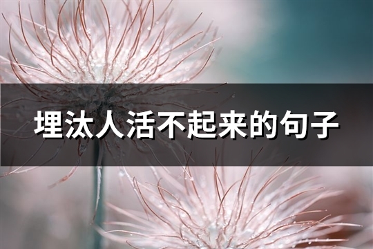 埋汰人活不起来的句子(必备112句)