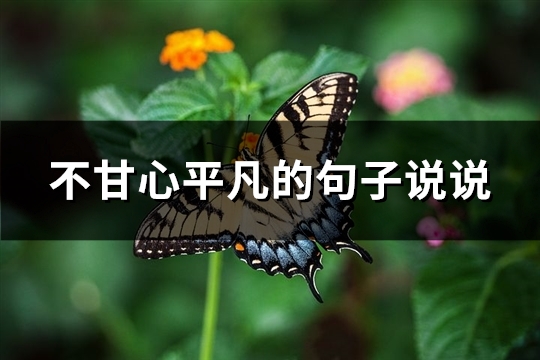 不甘心平凡的句子说说(必备62句)