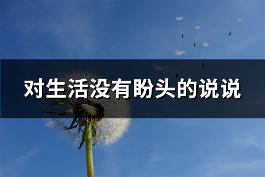 对生活没有盼头的说说(实用80句) 对生活没有盼头的说说(实用80句)