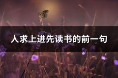 人求上进先读书的前一句(23句)
