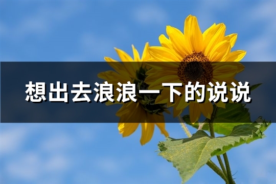 想出去浪浪一下的说说(必备68句)