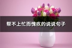 帮不上忙而愧疚的说说句子(实用88句)