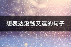 想表达没钱又逗的句子(共83句)